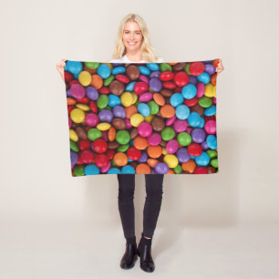 Farbige Süßigkeiten, Süßigkeiten, Süßigkeiten, Leb Fleecedecke
