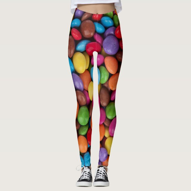 Farbige Süßigkeiten, Süßigkeiten, Süßigkeiten, Leb Leggings (Vorderseite)