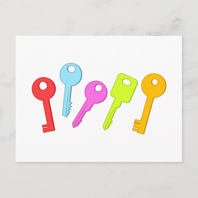 Farbige Tasten Postkarte (Vorderseite)