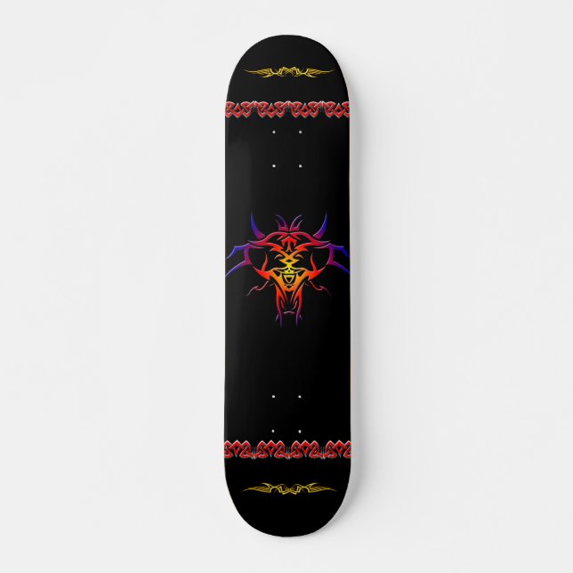 Farbige Tatto Design Skateboard (Vorne)