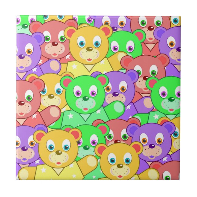 FARBIGE TEDDYBÄREN FLIESE (Vorderseite)