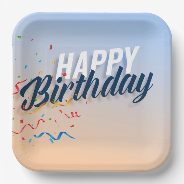 Farbige Teller zum Geburtstag (Vorderseite)