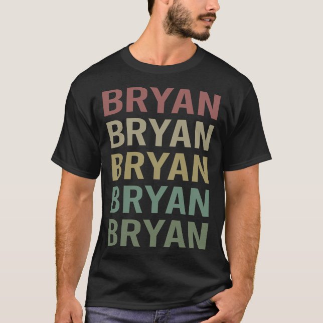 Farbige Text Art - Bryan Name T-Shirt (Vorderseite)