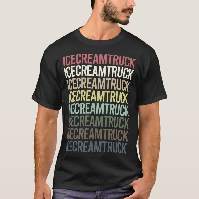 Farbige Text Ice Cream Truck LKW T-Shirt (Vorderseite)