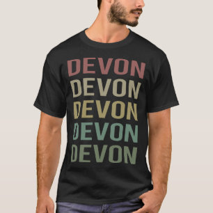 Farbige Textkunst - Devon Name T-Shirt