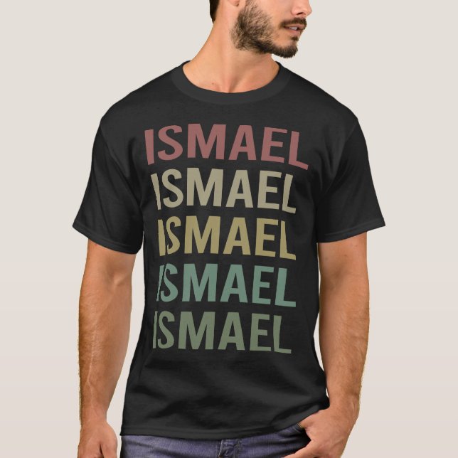 Farbige Textkunst - Name Ismael T-Shirt (Vorderseite)