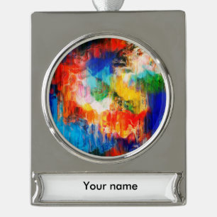 Farbige Textur Banner-Ornament Silber