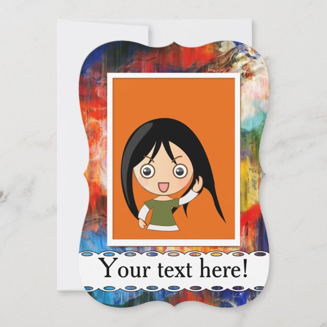 Farbige Textur Einladung (Vorderseite)