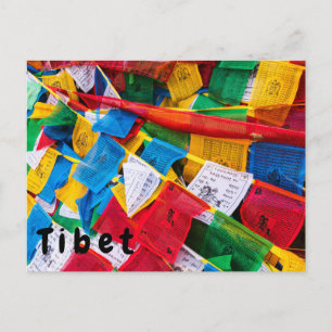 Farbige tibetische Gebetsfahnen - Tibet Postkarte