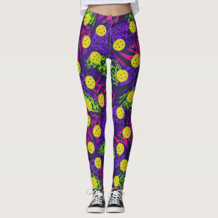 Farbige Tierdruckfedern Fun Pickleball Leggings
