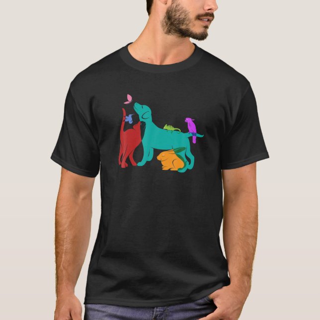 Farbige Tiere T-Shirt (Vorderseite)