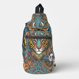 Farbige Tiermandala – Boho-Tier Crossbody Bag