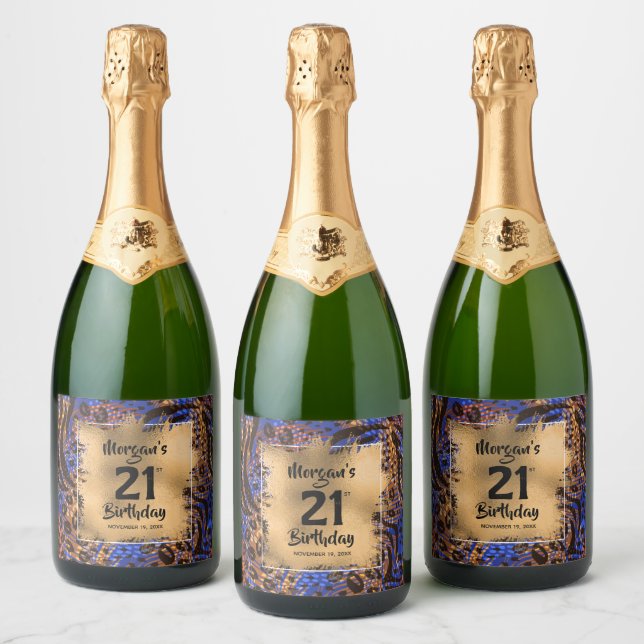 Farbige Tierwerbung 21. Geburtstag Personalisiert (Flaschen)