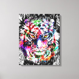Farbige Tiger Canvas | Big Tiger Art Print Leinwanddruck
