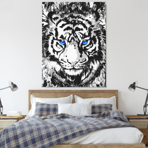 Farbige Tiger Canvas   Tiger Art Leinwanddruck