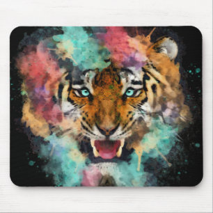 Farbige Tiger Head Mousepad