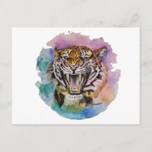 Farbige Tiger Post Card Postkarte