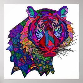 Farbige Tiger Print Poster