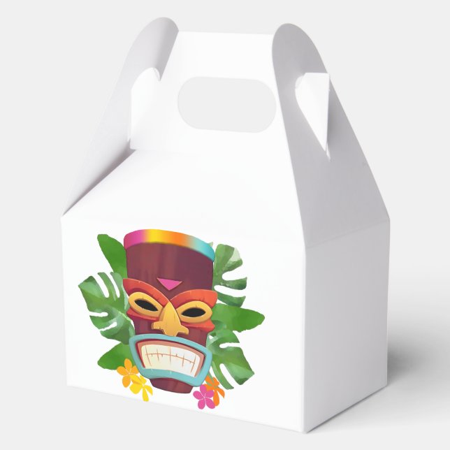 Farbige Tiki und Blume Geschenkschachtel (Vorderseite)