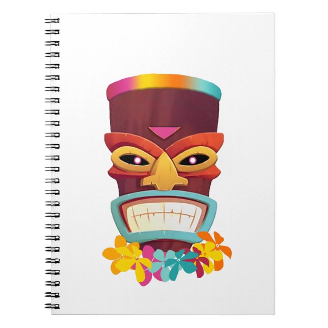 Farbige Tiki und Blume Notizblock (Vorderseite)