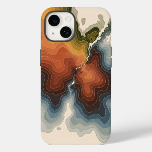 Farbige topografische Kartenprint iPhone 14 Hülle