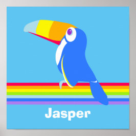 Farbige Toucan-Grafik-Kids Kinderzimmer Art Poster