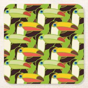 Farbige Toucans 2 Rechteckiger Pappuntersetzer