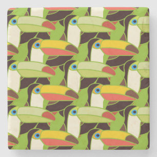 Farbige Toucans 2 Steinuntersetzer