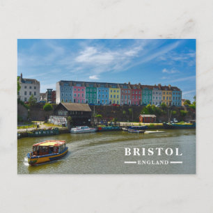 Farbige Townhouses am Bristol Harbourside  Feiertagspostkarte