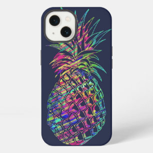 Farbige trendige tropische Ananas-Kunst iPhone 13 Hülle