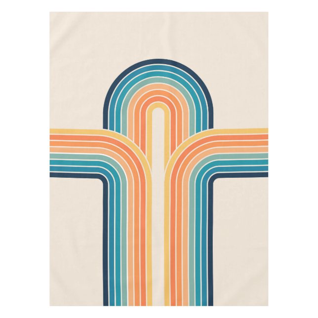 Farbige Triple-Retro-Arkaden Tischdecke (Vorderseite)