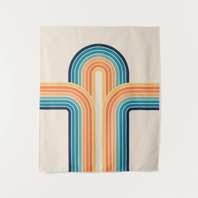 Farbige Triple-Retro-Arkaden Wandteppich (Vorderseite)