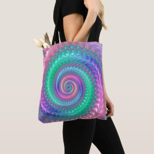 Farbige Trippy Funky Juwel-Ton-Spiral-Fraktal