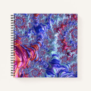 Farbige Trippy Groovy Digitale Abstrakte Fraktal Notizbuch