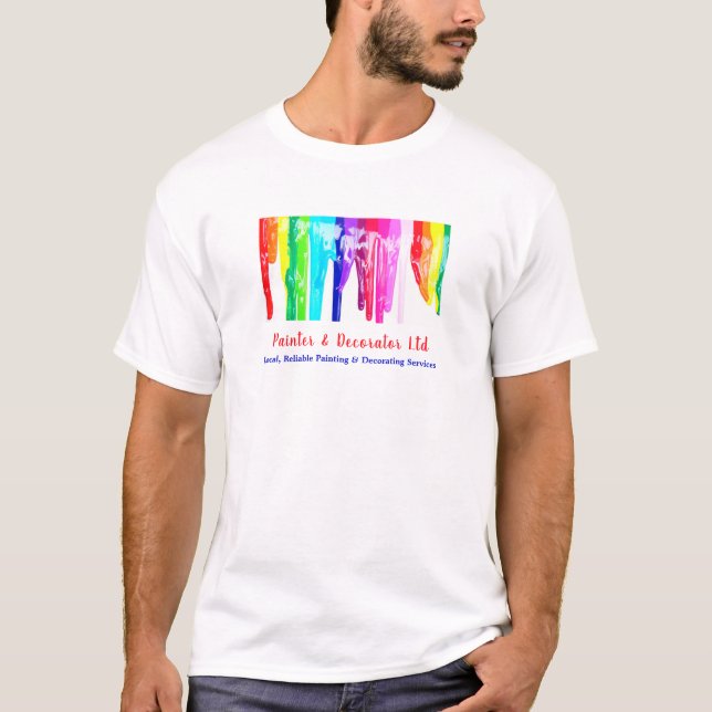Farbige Tropfen, Maler und Dekorator T-Shirt (Vorderseite)