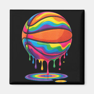 Farbige tropfende Basketball lebendige Kunst Kunst Magnet