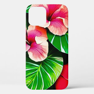 Farbige tropische Blätter und Hibiskusblüten   Case-Mate iPhone Hülle