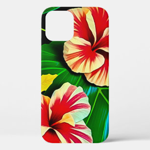 Farbige tropische Blätter und Hibiskusblüten   Case-Mate iPhone Hülle