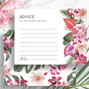 Farbige tropische Blumen-Hochzeitsratgeberkarte