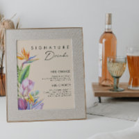 Farbige tropische Blumen | Pfirsich-Signature-Drin