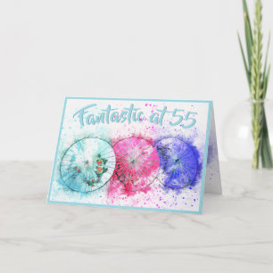 Farbige tropische Cocktail-Schirme 55. Geburtstag Karte