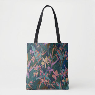 Farbige tropische Dschungelblätter und Blumen Hand