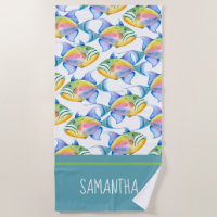 Farbige tropische Fische Lover Beach Handtuch