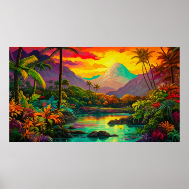 Farbige tropische Inselparadies   Poster (Vorne)