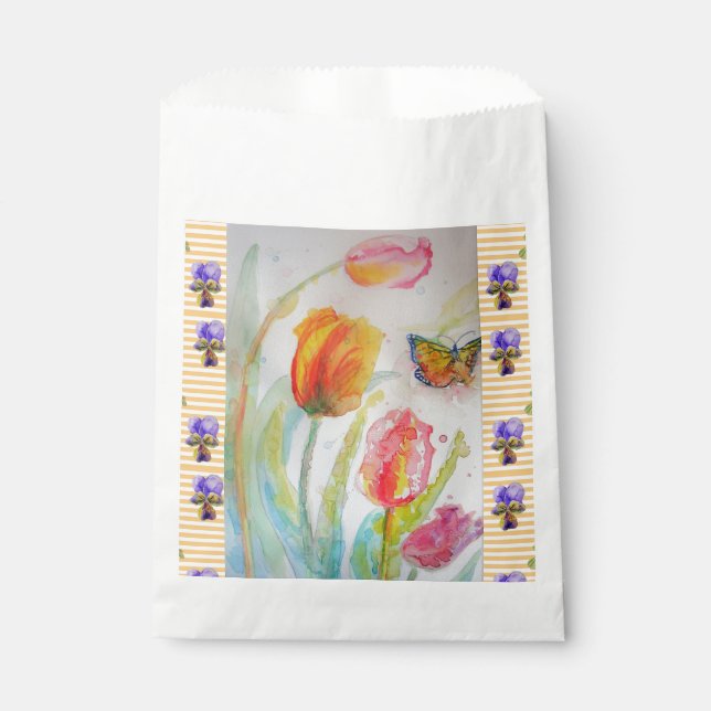 Farbige Tulip-Blume Blumensack-Gastgeschenk Geschenktütchen (Vorderseite)