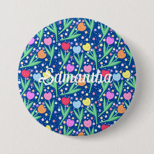 Farbige Tulip-Blume Button