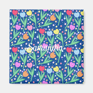 Farbige Tulip-Blume Magnet