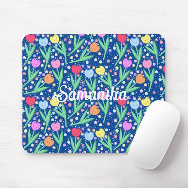 Farbige Tulip-Blume Mousepad (Mit Mouse)