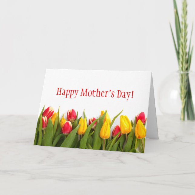 Farbige Tulips Muttertagskarte Karte (Vorderseite)