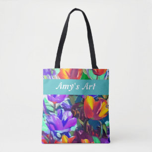 Farbige Tulpen, personalisierbare Tüte